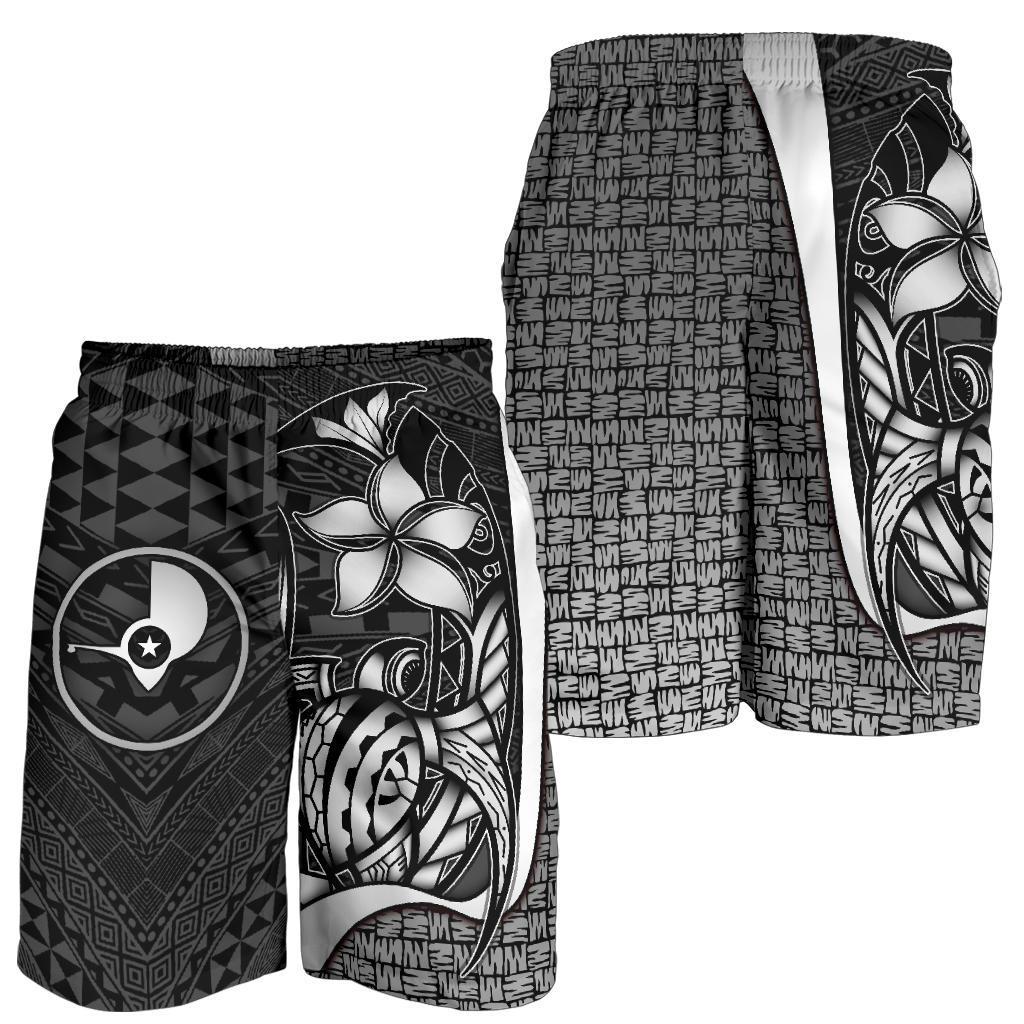 Yap Micronesian Herren Bermuda Shorts Weiß - Schildkröte mit Haken