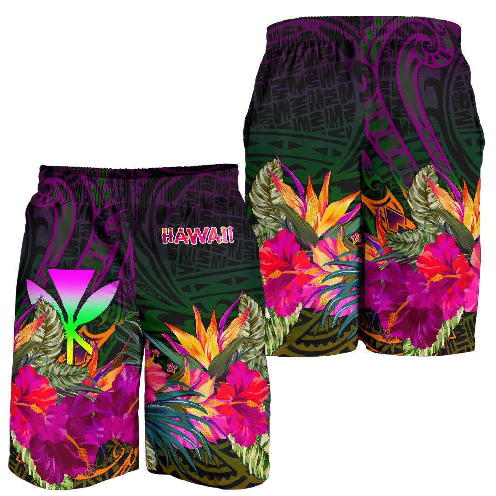 Polynesian Hawaii Kanaka Maoli Herren Bermuda Shorts - Summer Hibiscus