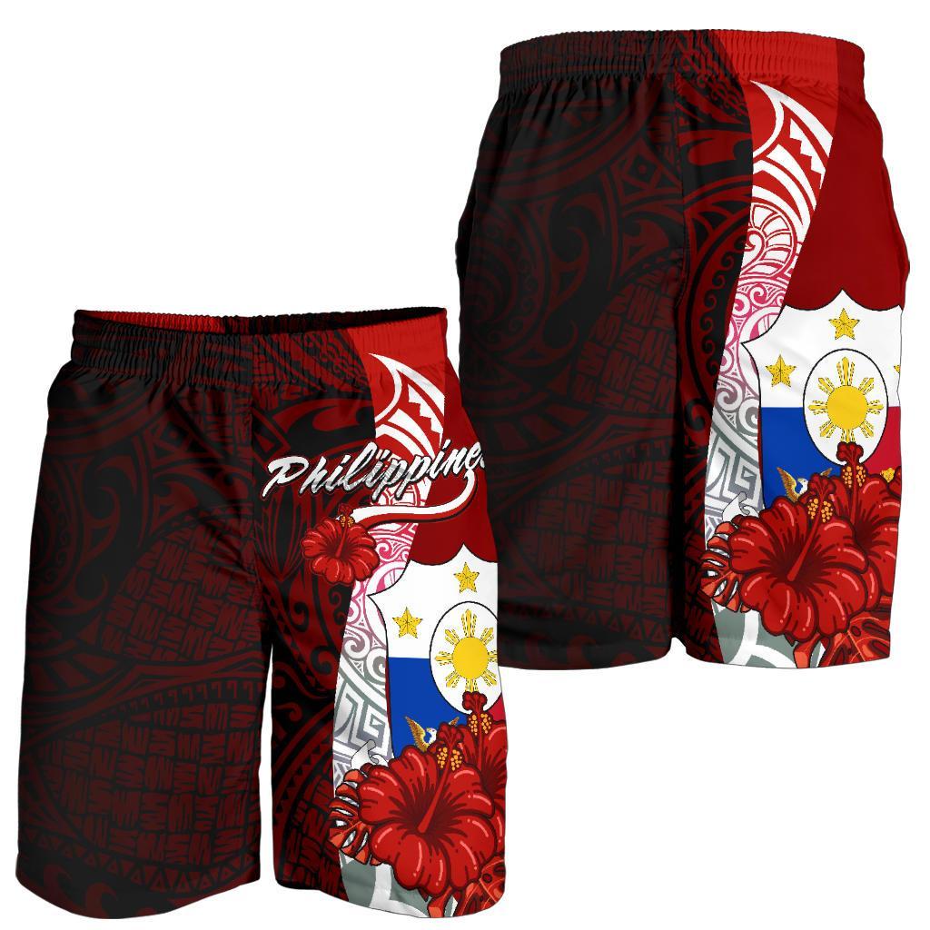 Philippinen Polynesische Herren Bermudas Shorts - Wappen mit Hibiskus