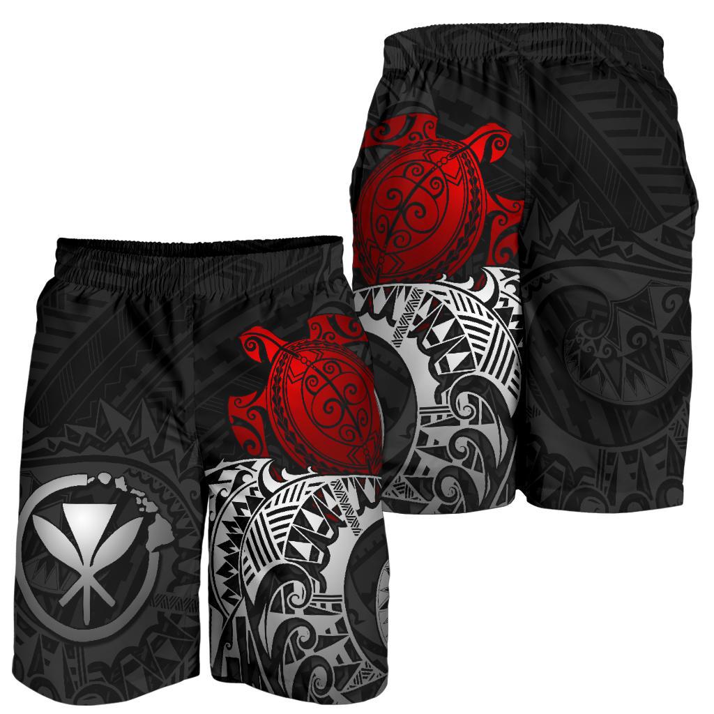 Polynesian Hawaii Bermudas Shorts (Herren) - Polynesian Turtle (Rot)