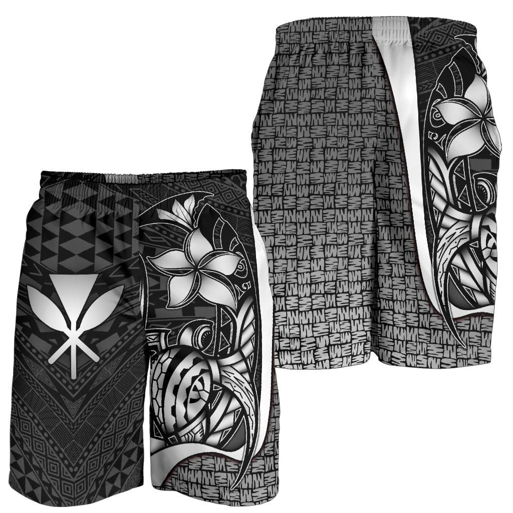 Polynesian Hawaii Herren Bermudas Shorts Weiß - Schildkröte mit Haken
