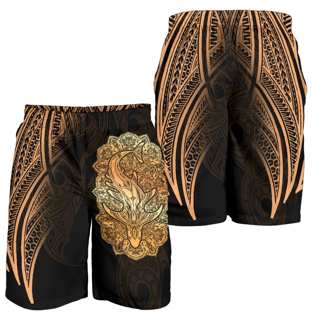 Wild Shark Polynesianische Bermuda Shorts für Herren