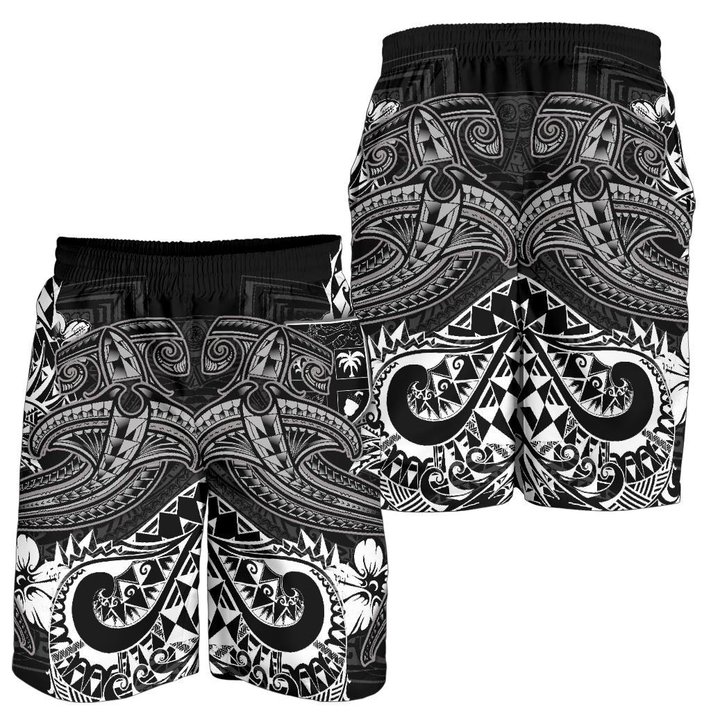 Fiji Herren Bermuda Shorts - Weißer Hai Polynesian Tattoo