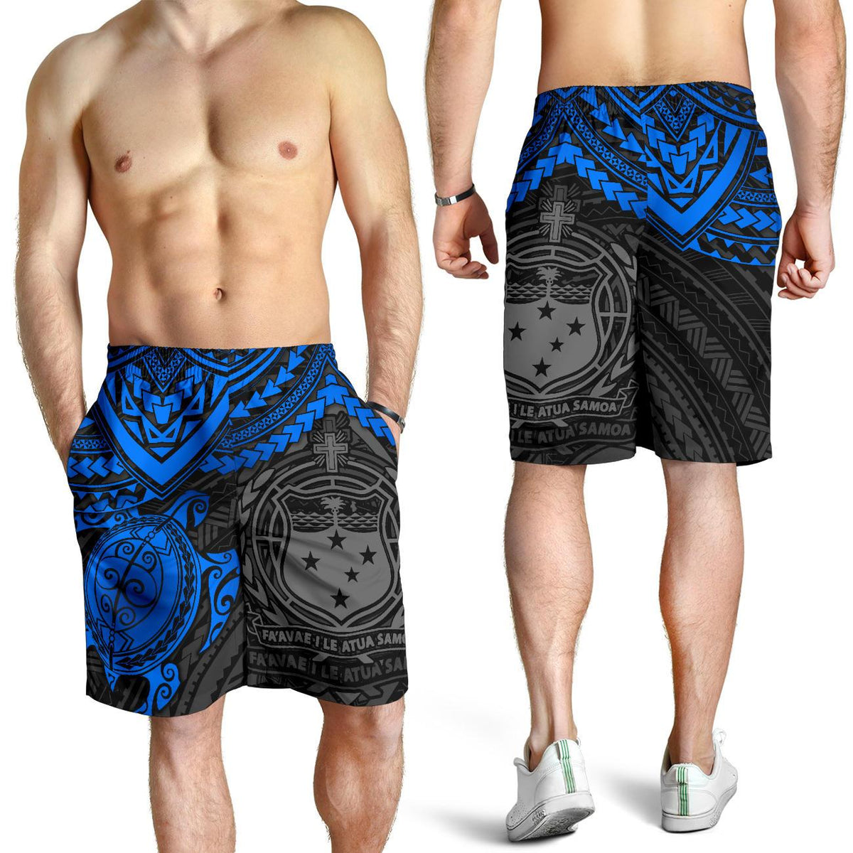 Samoa Polynesian Bermudas Shorts (Herren) - Blaue Schildkröte