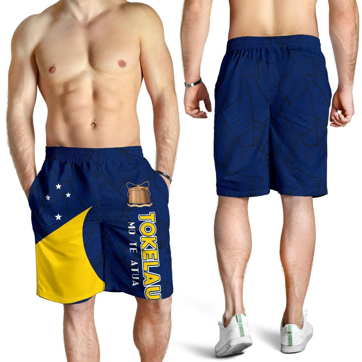 Tokelau Herren Bermudas Shorts im polynesischen Kanu-Stil