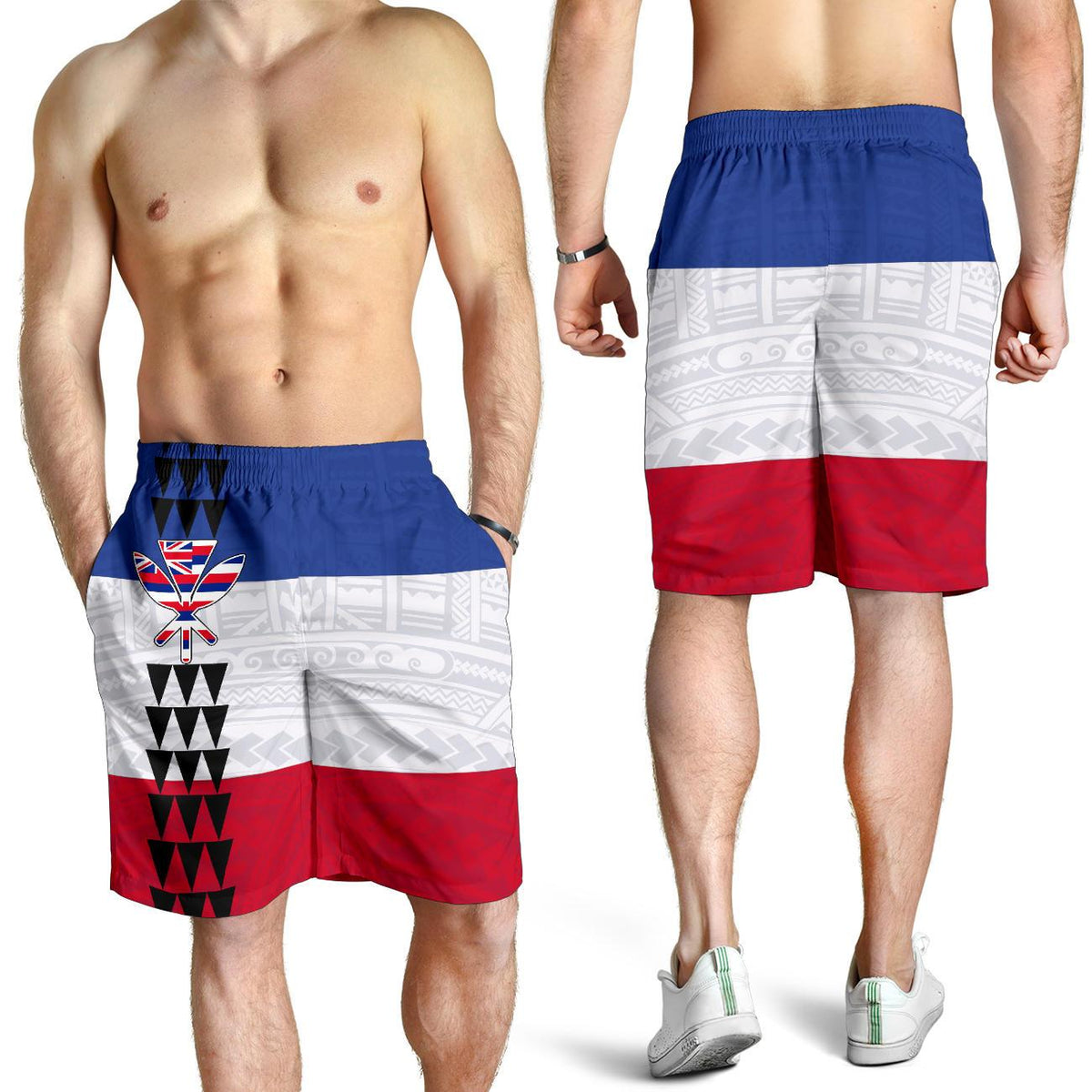 Hawaiianischer Flagge Polynesian Herren Bermuda Shorts