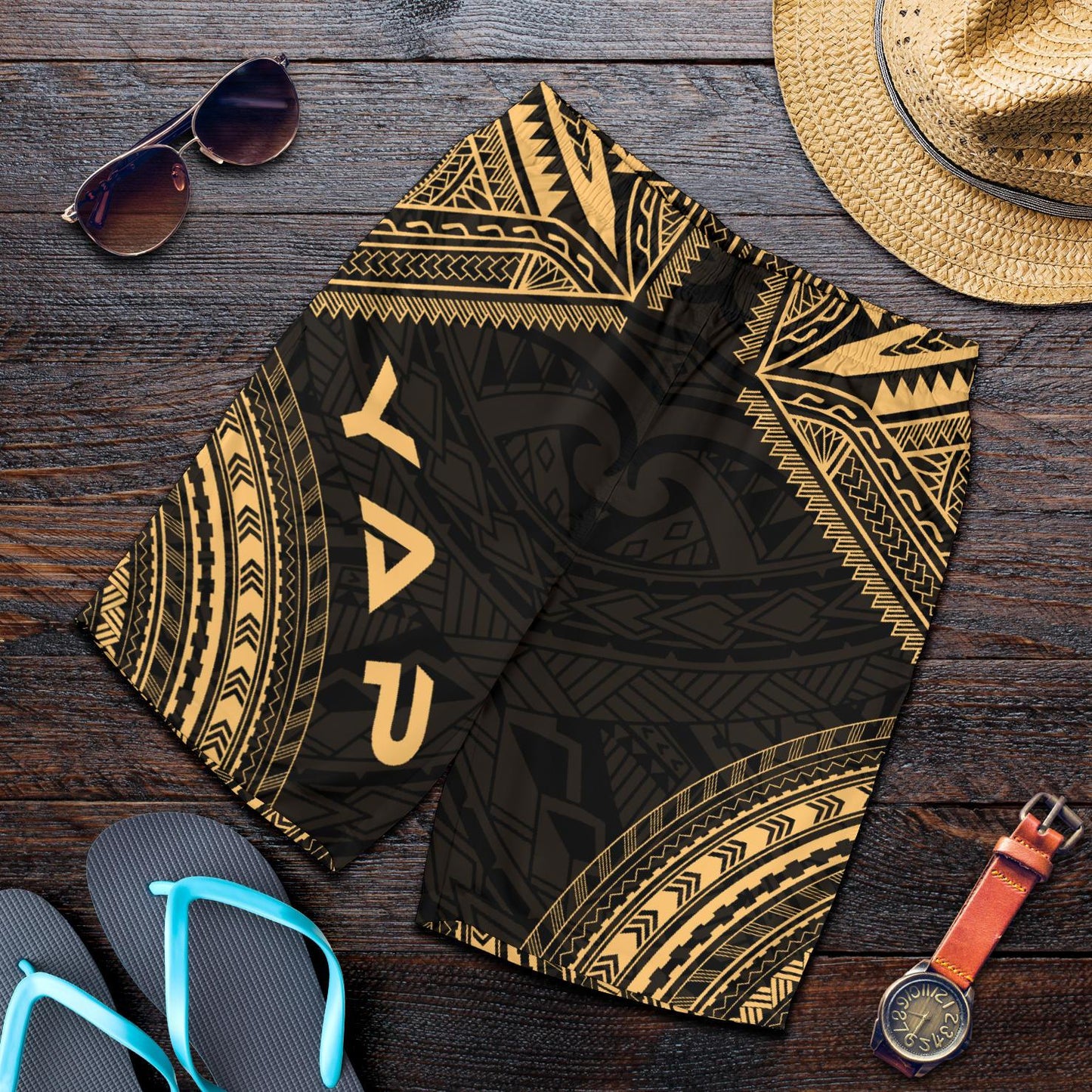 Yap Men's Shorts - Polynesian Chief Gold Version Gold - Polynesian Pride