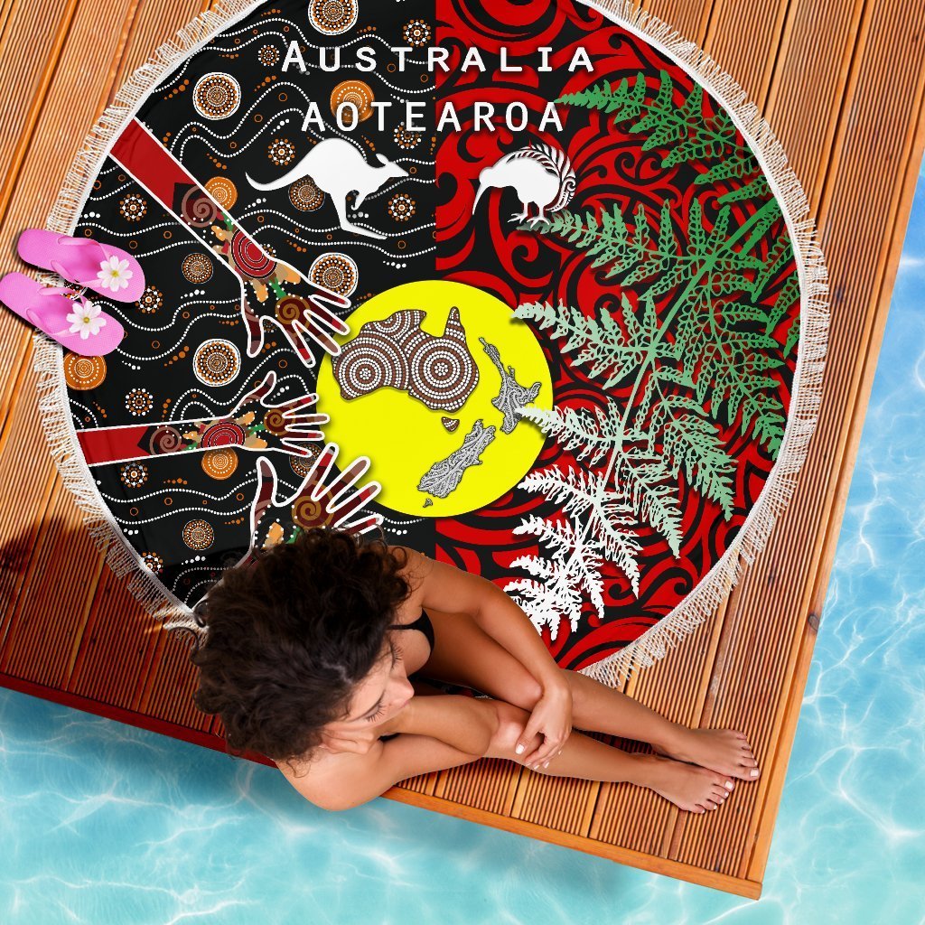 Hawaii und Philippinen zusammen Stranddecke Krieger Tiki Maske und philippinische Sonne polynesischen Stil LT03