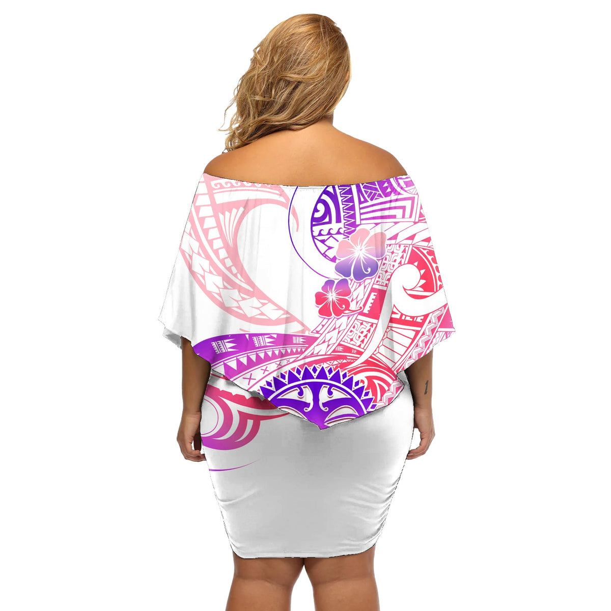 Kia Ora Maori Neuseeland Pastell Off Schulter Kurzes Kleid blumen Sun Ta Moko Süße Version LT01