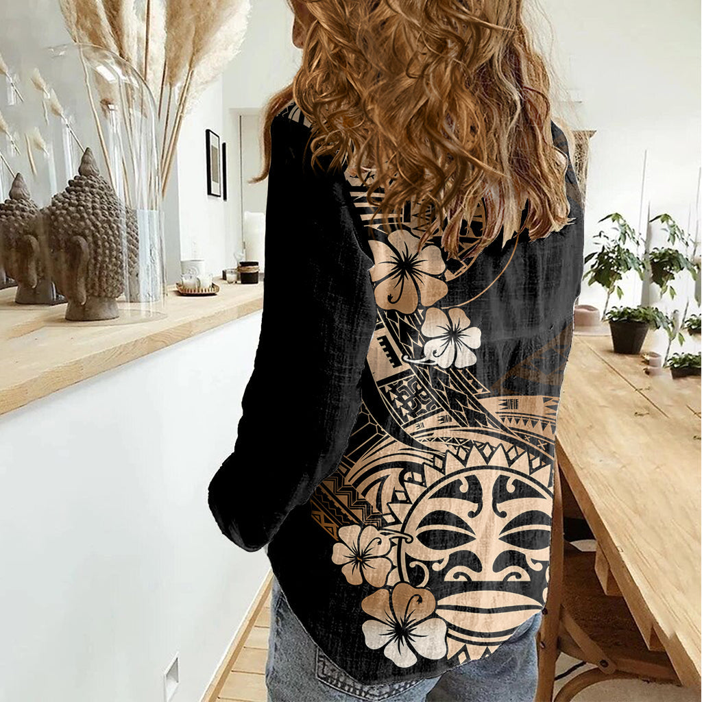 Aotearoa Kia Ora Neuseeland Ta Moko Gold Version Frauen Casual Shirt LT01