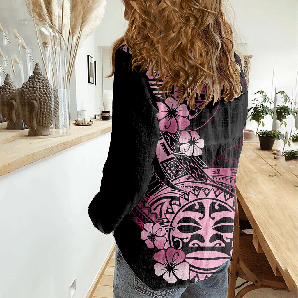Aotearoa Kia Ora Neuseeland Ta Moko Rosa Version Frauen Casual Shirt LT01