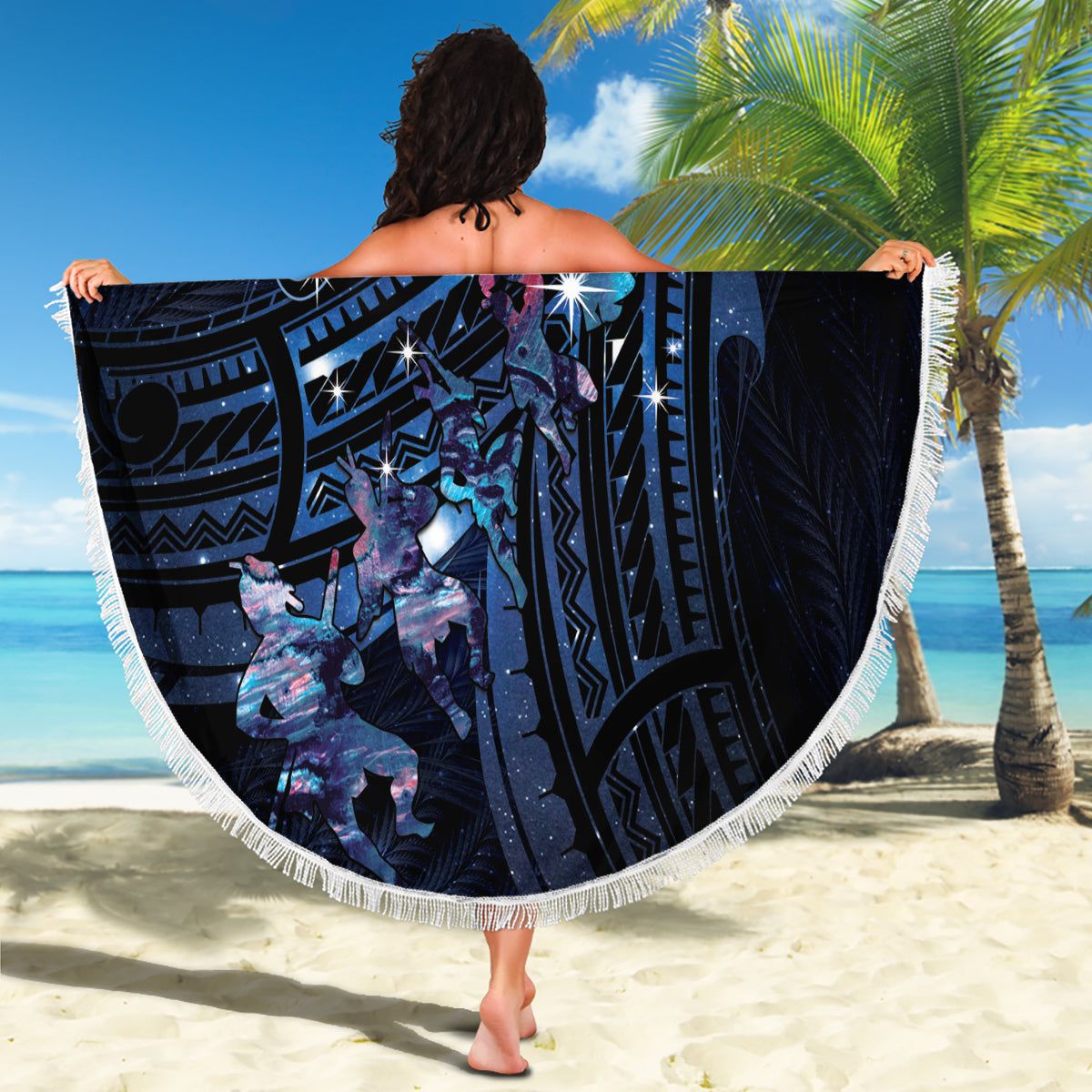 Vanuatu Unabhängigkeitstag Stranddecke Sand Zeichnung Melanesian Vibes LT03