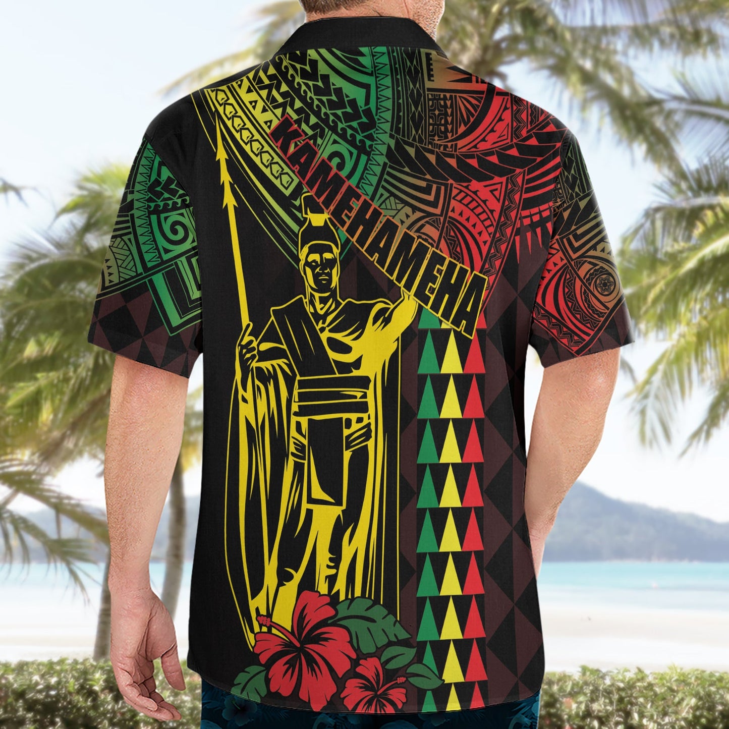 König Kamehameha Tag Hawaiihemd Hawaii Kakau Reggae LT01