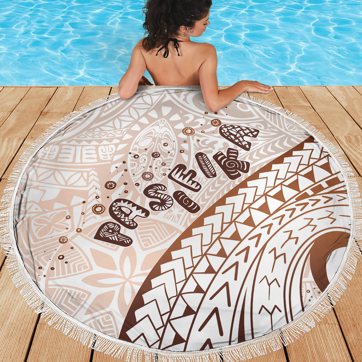 FSM Chuuk State Stranddecke Tribal Muster Rosa Version LT01