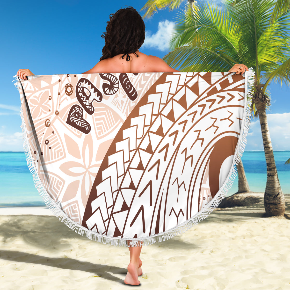 FSM Chuuk State Stranddecke Tribal Muster Rosa Version LT01