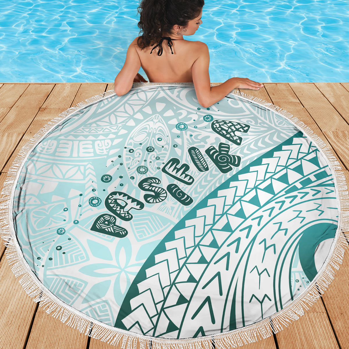 FSM Pohnpei State Stranddecke Tribal Muster Rosa Version LT01