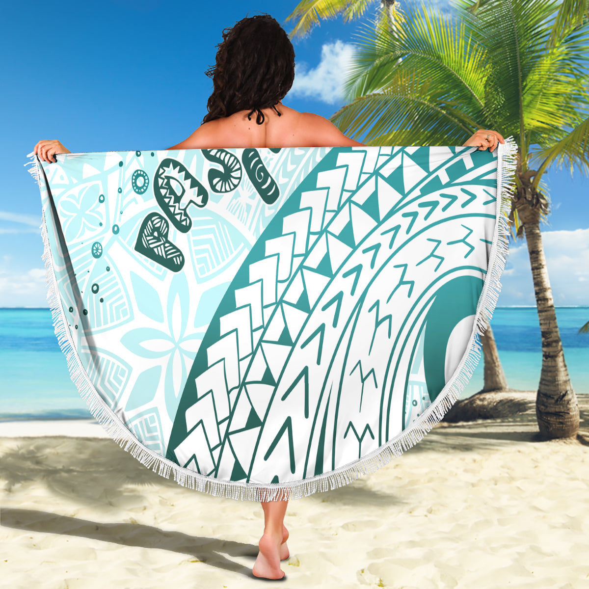 FSM Pohnpei State Stranddecke Tribal Muster Rosa Version LT01