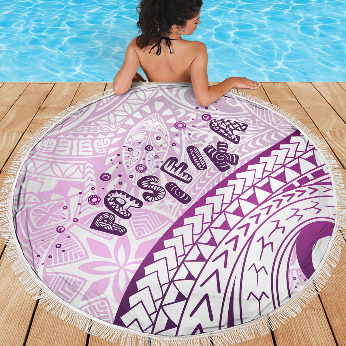 FSM Yap State Stranddecke Tribal Muster Rosa Version LT01