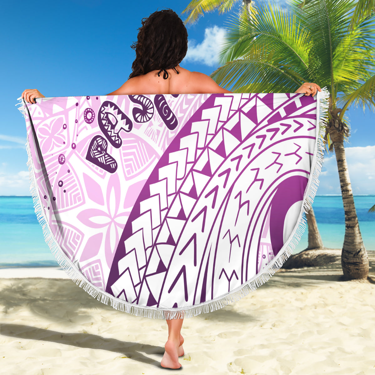 FSM Yap State Stranddecke Tribal Muster Rosa Version LT01