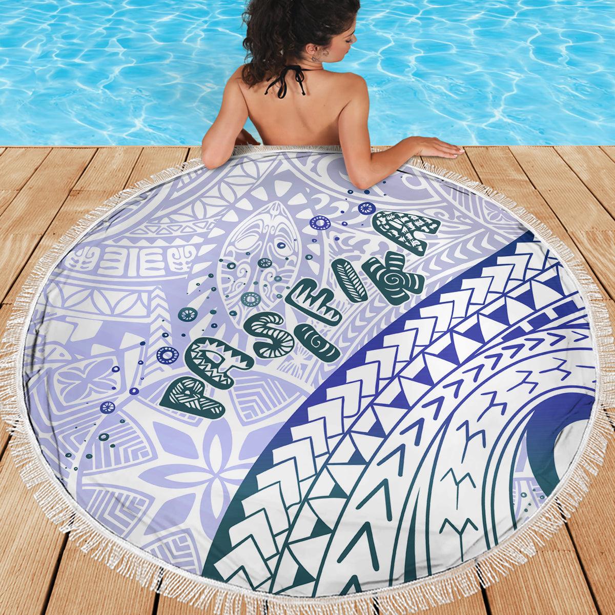 FSM Kulturtag Stranddecke Tribal Muster Gold Version LT01