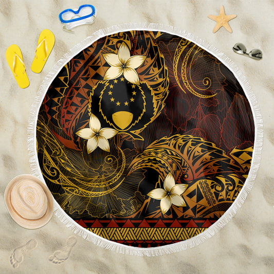 FSM Pohnpei State Beach Blanket Tribal Pattern Gold Version