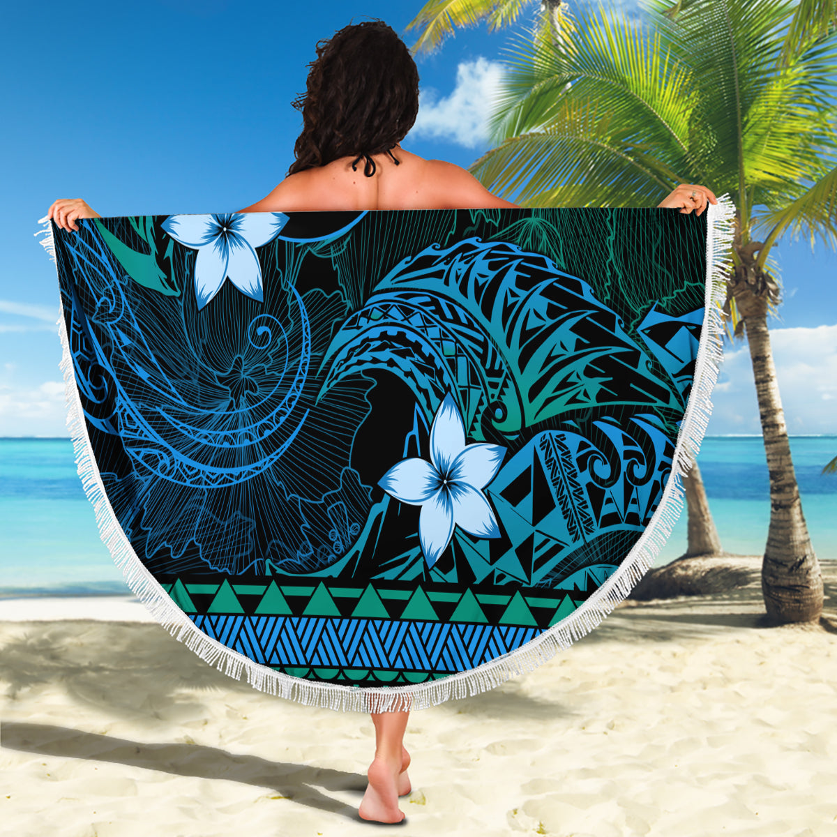 Tokelau ANZAC Day Stranddecke Camouflage mit Mohnblumen Lest We Forget LT14