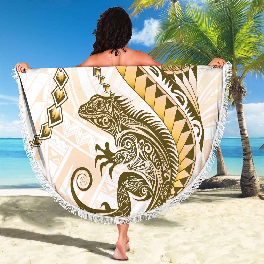 Palau Constitution Day Stranddecke xxl Belau Seal mit Frangipani Polynesian Muster - Blau LT14