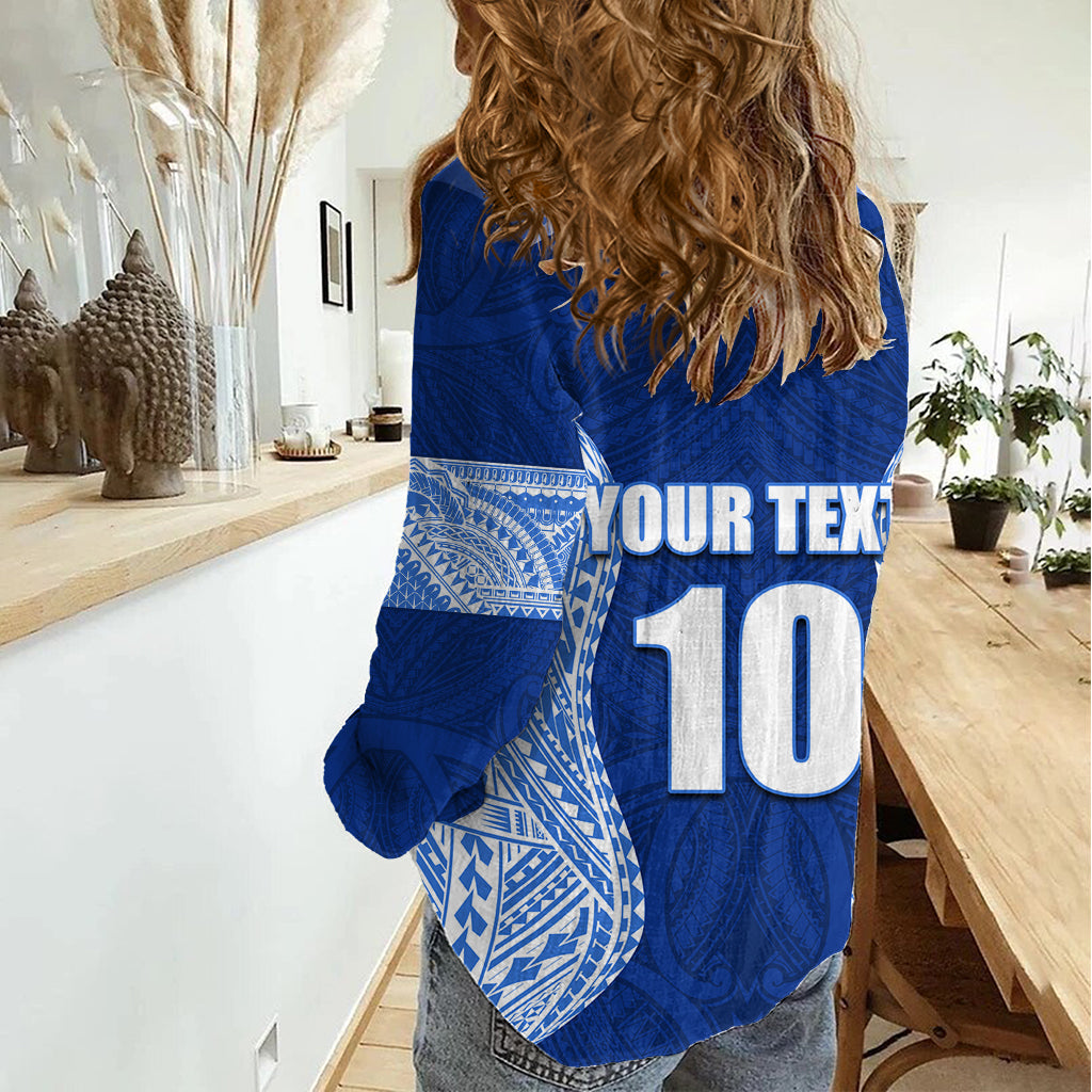 Benutzerdefinierte Manu Samoa Rugby Frauen Casual Shirt Polynesian Tattoo LT03