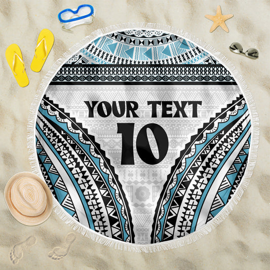 Custom Flying Fijians Rugby Beach Blanket Tapa Tribal Cloth