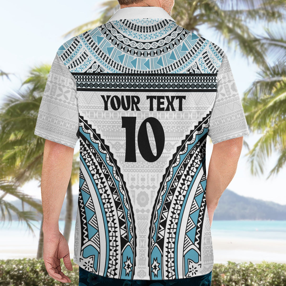 Benutzerdefinierte Flying Fijians Rugby Hawaiian Shirt Tapa Tribal Tuch LT03