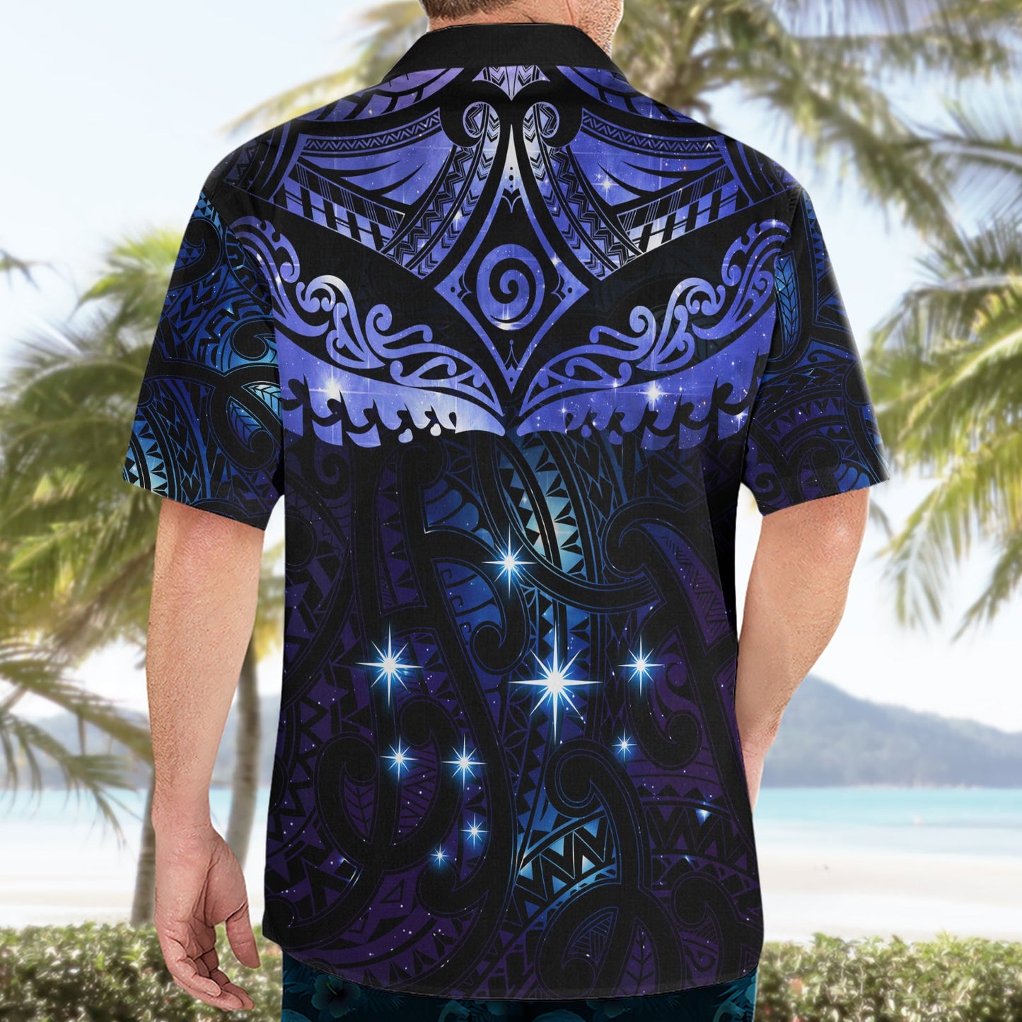 Neuseeländisches Matariki Hawaiihemd Maori-Muster und Matariki Sky Night LT03