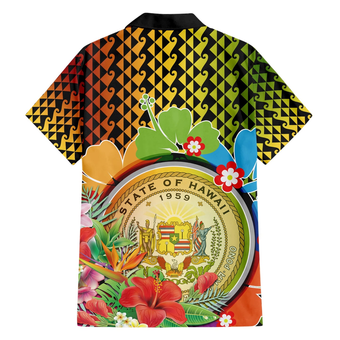 Hawaii Damentag Wahine Hawaiihemd Starke Schöne Frau mit Kakau Style LT03