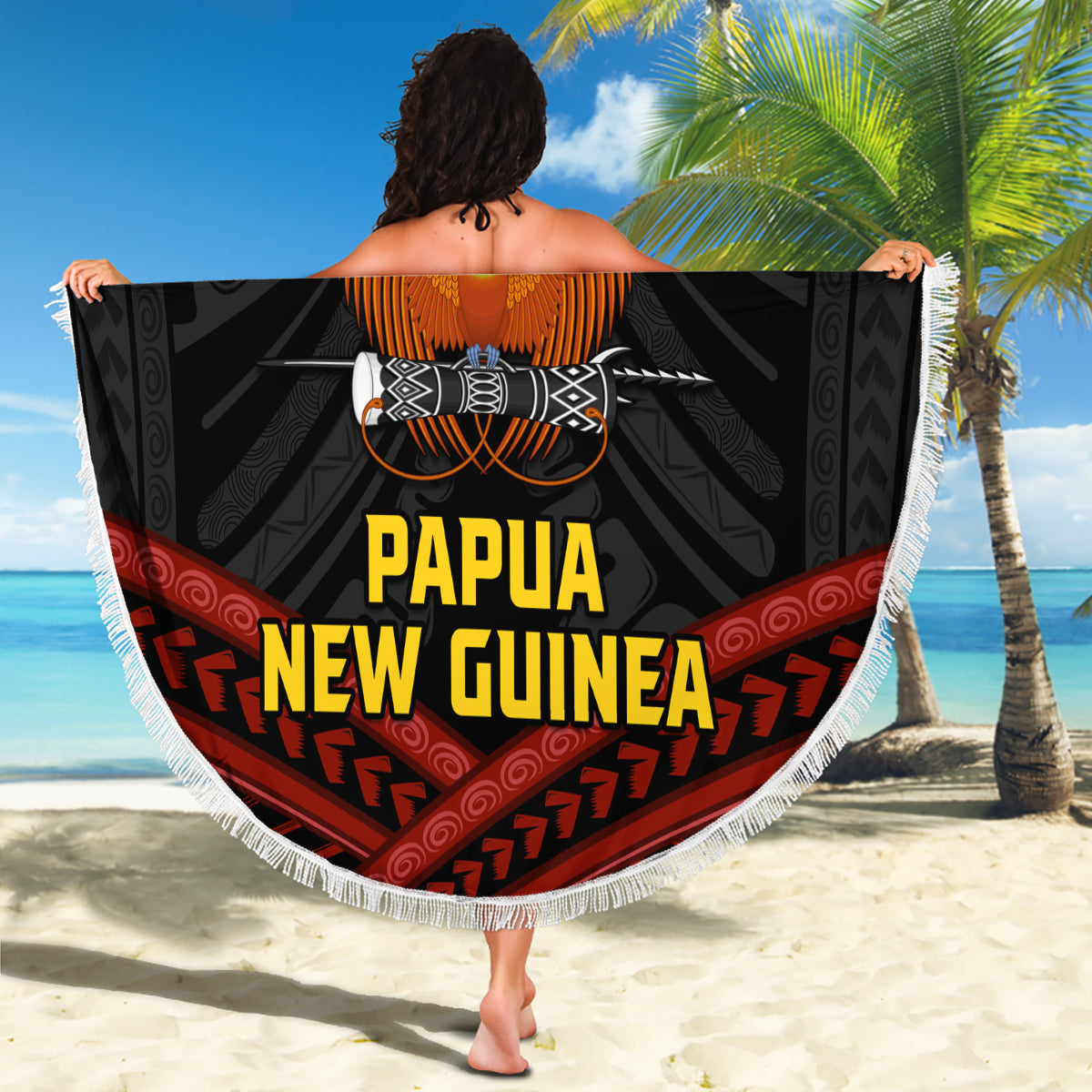Pasifika Festival Stranddecke Tribal Muster Teal Version LT01
