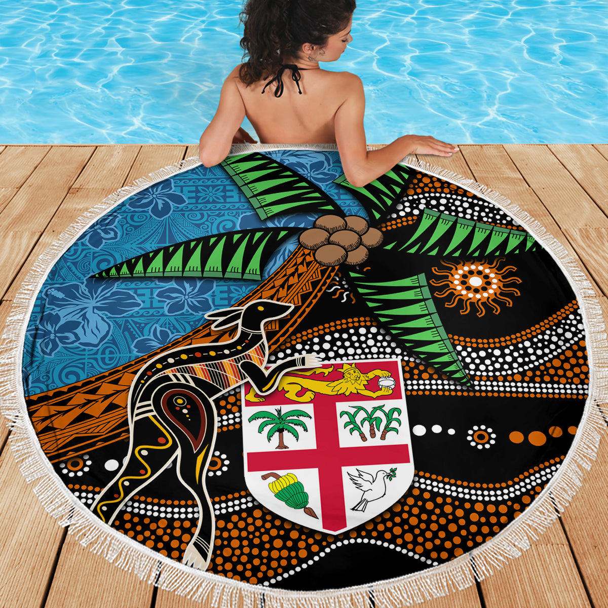 FSM Pohnpei State Stranddecke Tribal Muster Ozean Version LT01