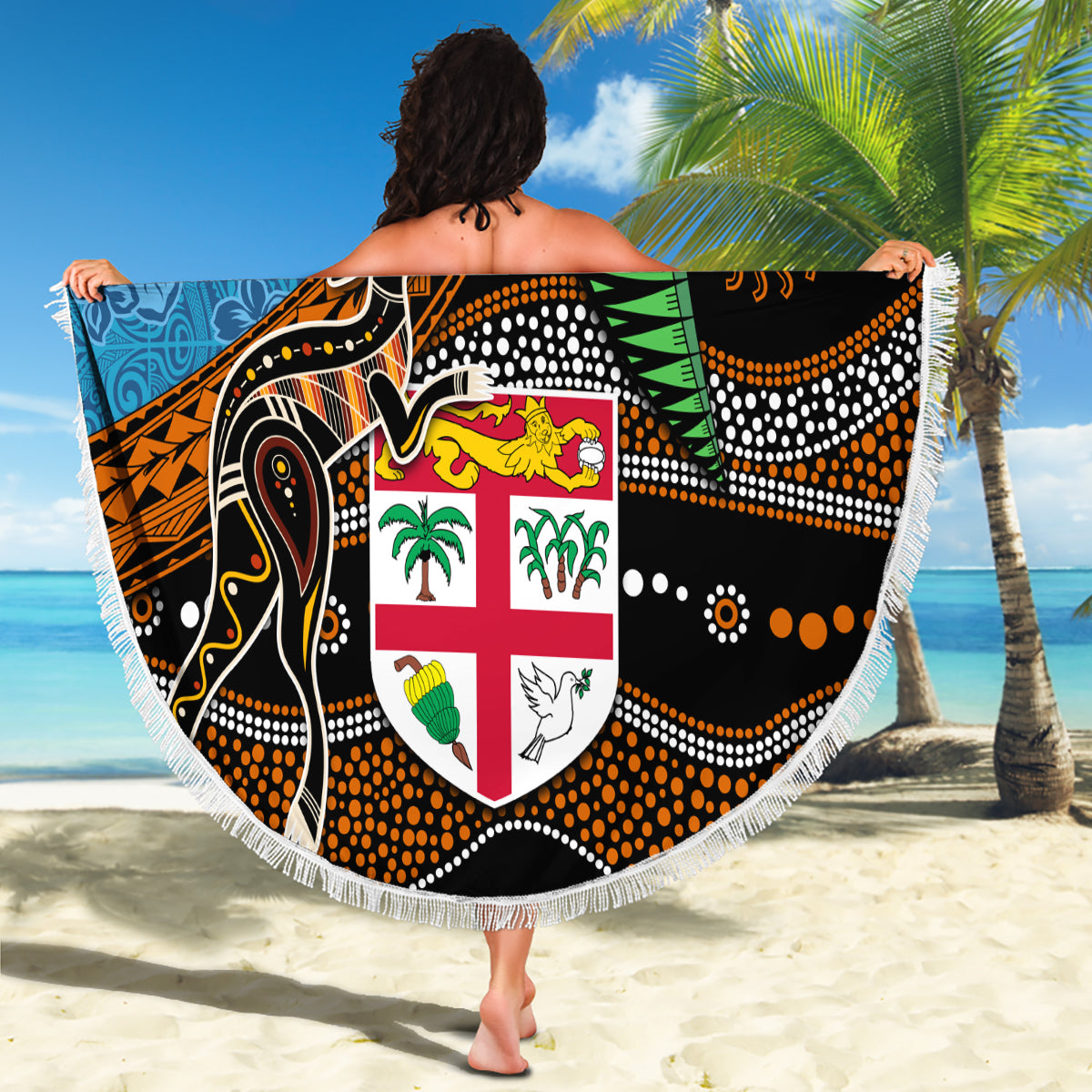 FSM Pohnpei State Stranddecke Tribal Muster Ozean Version LT01