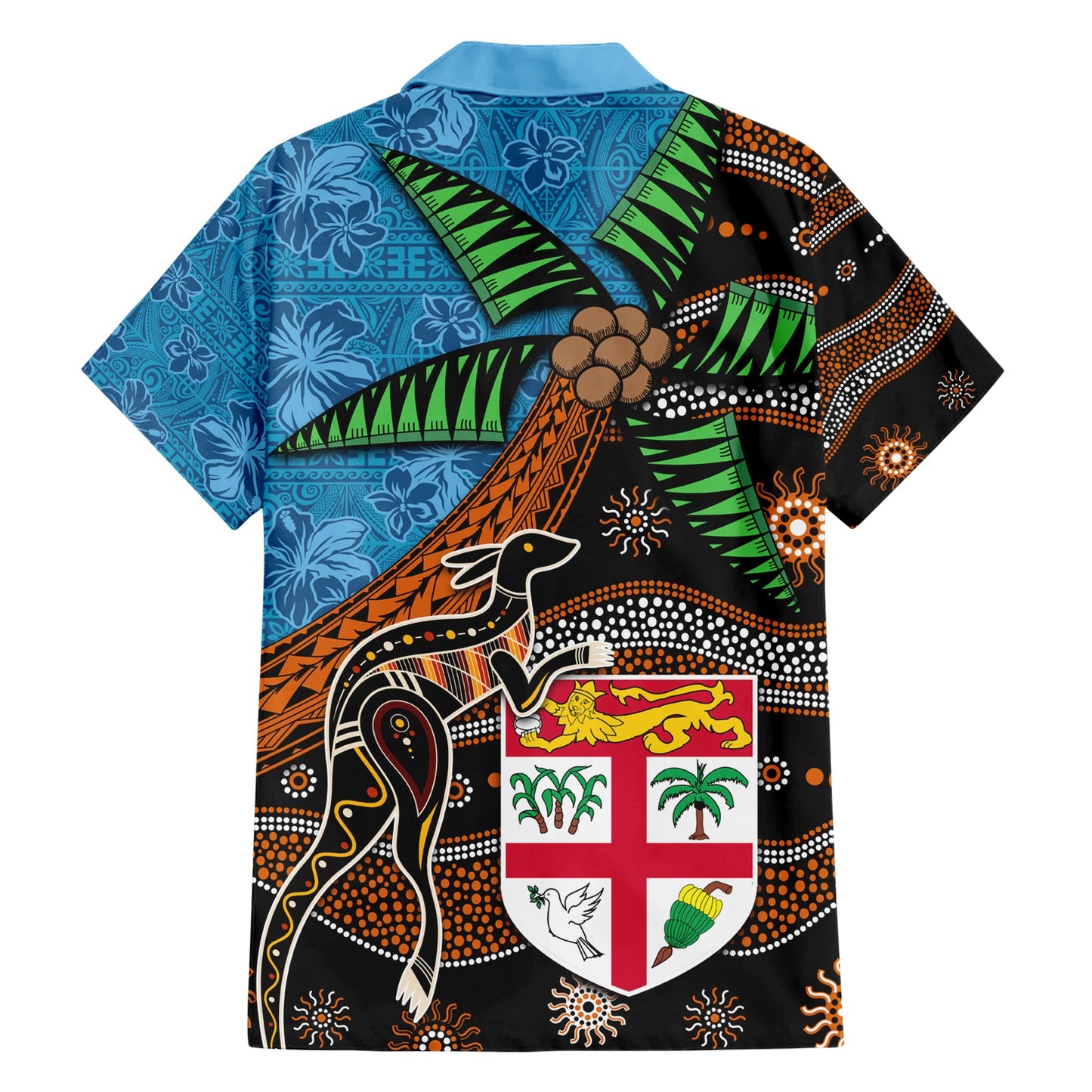 Fidschi und Australien Hawaiihemd Fidschi und Aborigine-Kultur-Mix LT03