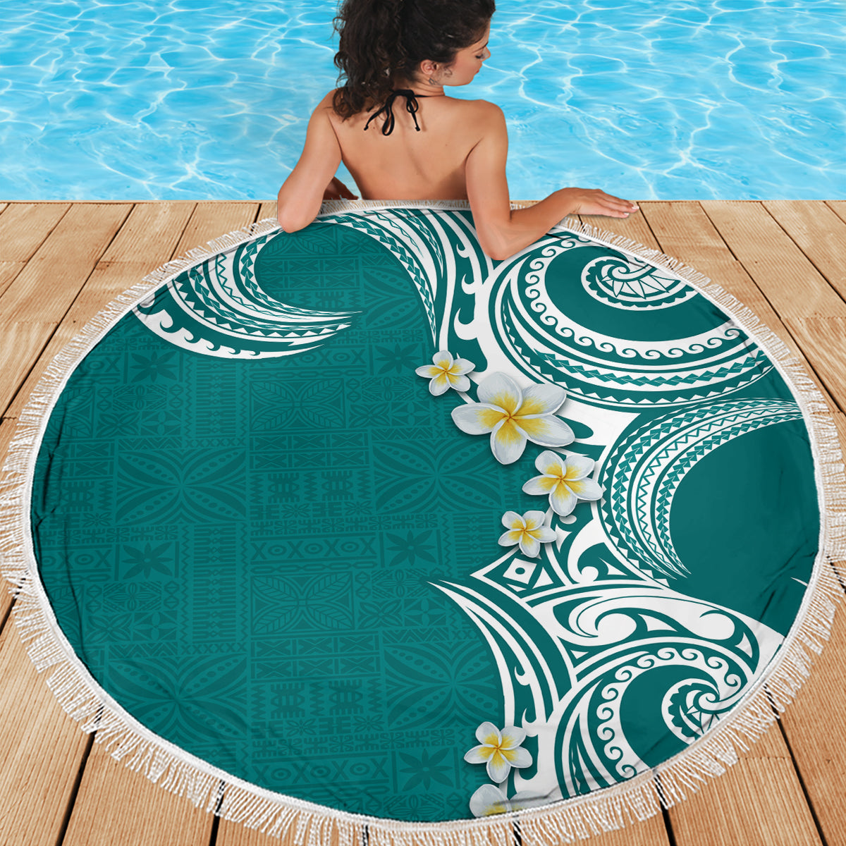 Cook Islands Mangaia Gospel Day Stranddecke polynesische Kunst mit Meeresschildkröte LT14