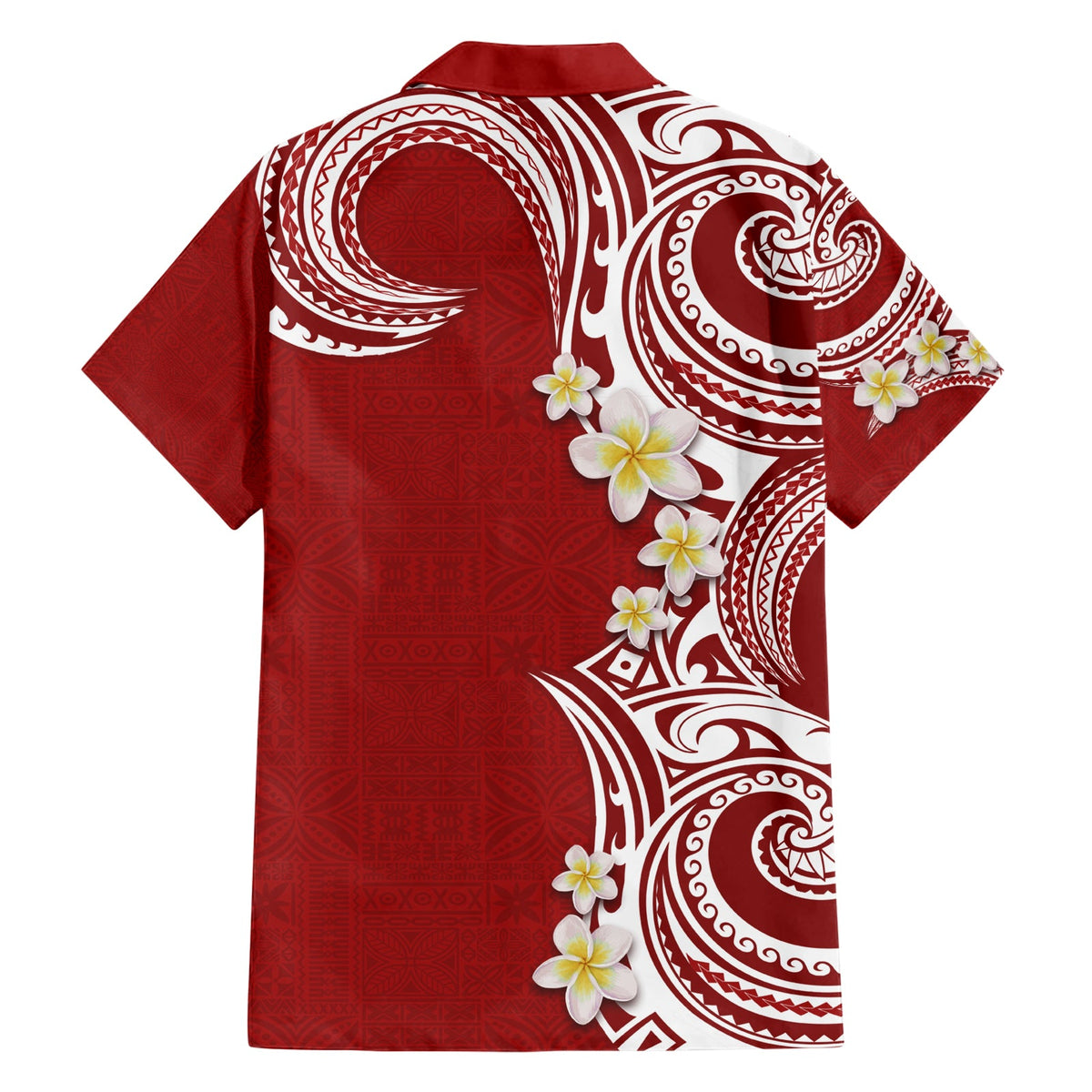 Aloha Polynesian Plumeria Blume Hawaiihemd Rot Farbe LT03
