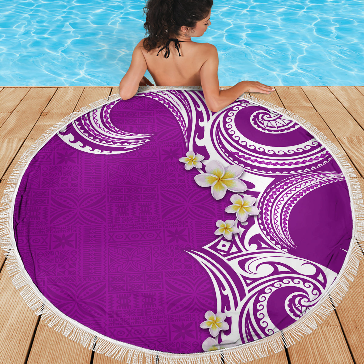 Samoa Siapo Motiv Halbstil Stranddecke Braun Version LT03