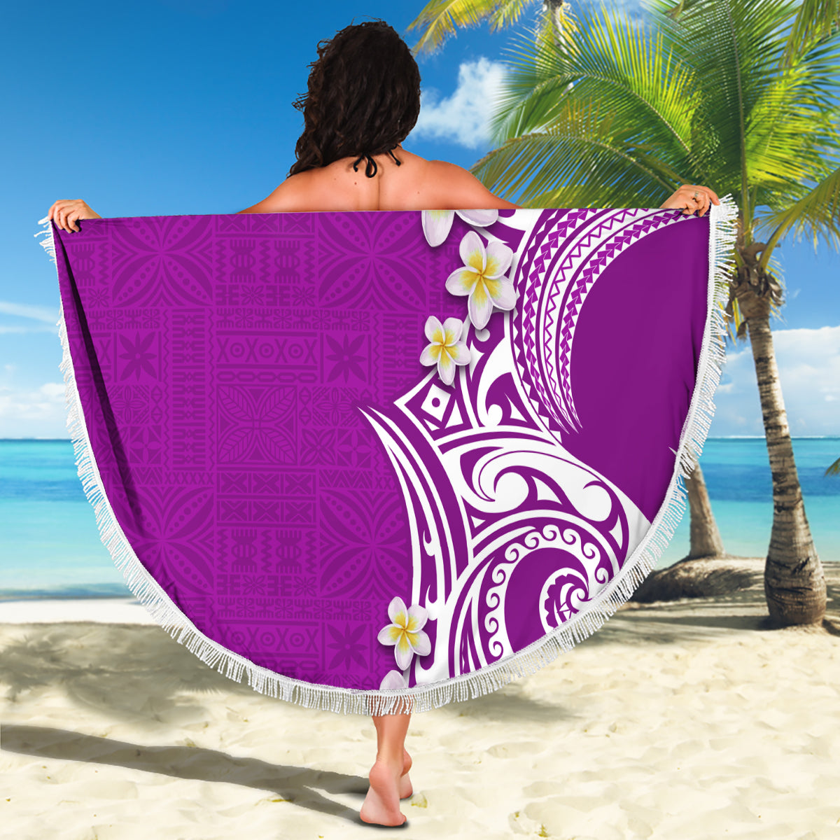 Samoa Siapo Motiv Halbstil Stranddecke Braun Version LT03