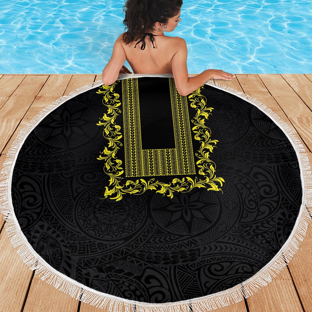 Vintage Tonga Tribal Ngatu Muster Stranddecke sandfrei mit pazifischen Blumen Lime Green Art LT9