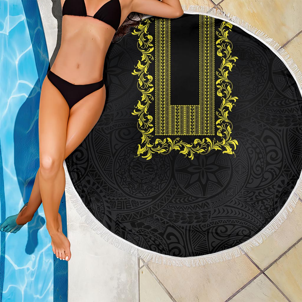 Vintage Tonga Tribal Ngatu Muster Stranddecke sandfrei mit pazifischen Blumen Lime Green Art LT9