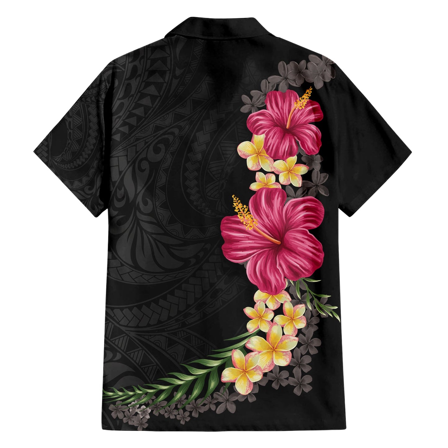 Hawaiianisches Plumeria- und Hibiskus-Hawaii-Hemd, farbenfroher Stil LT03