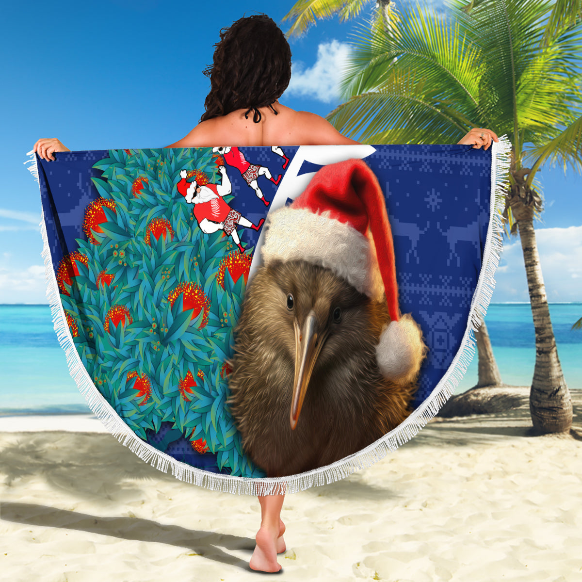 Aloha Polynesian Plumeria Blume Stranddecke Rot Farbe LT03