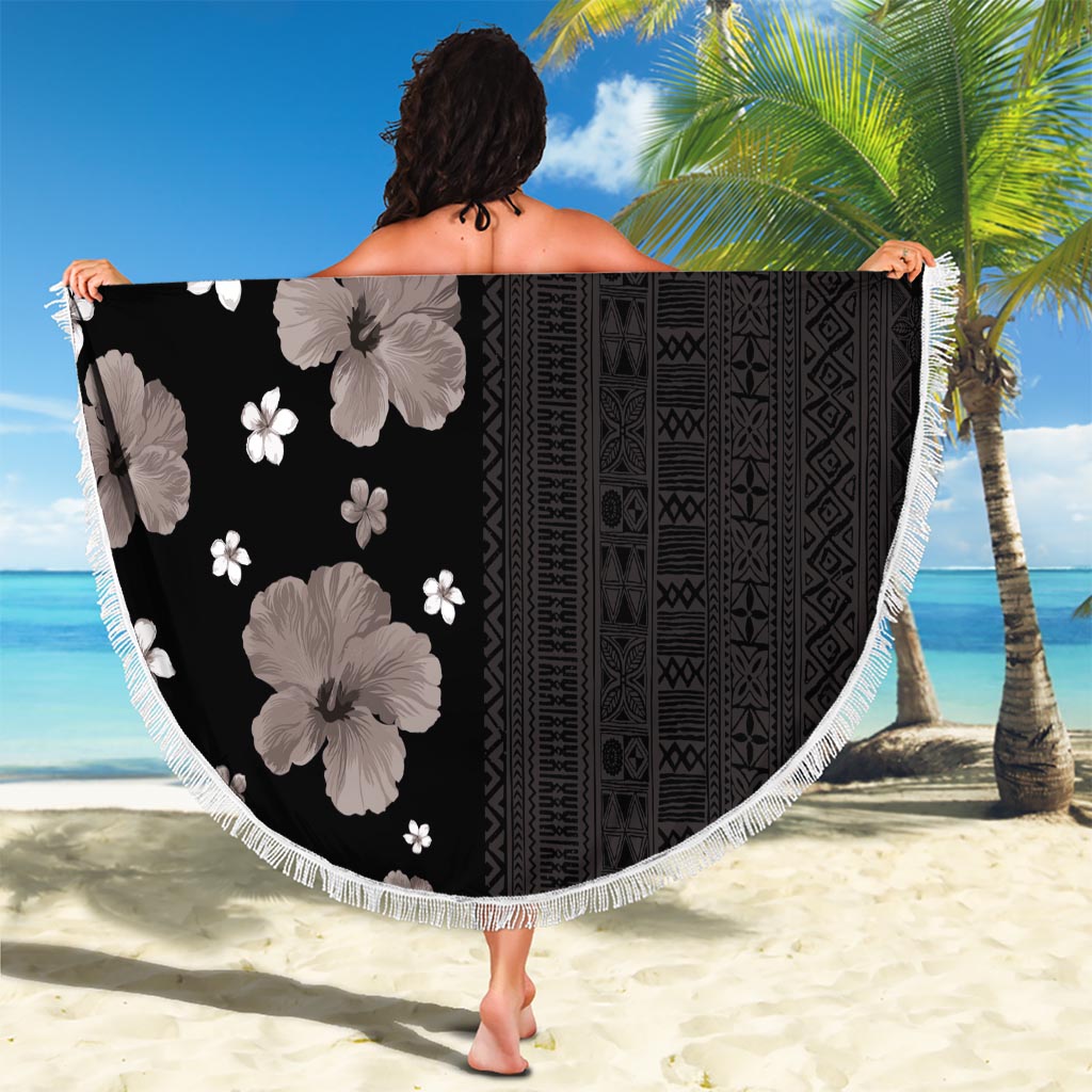 Cook Islands Unabhängigkeitstag Stranddecke sandfrei Maroro und Kakaia mit Hibiskusblüte polynesischem Muster LT03