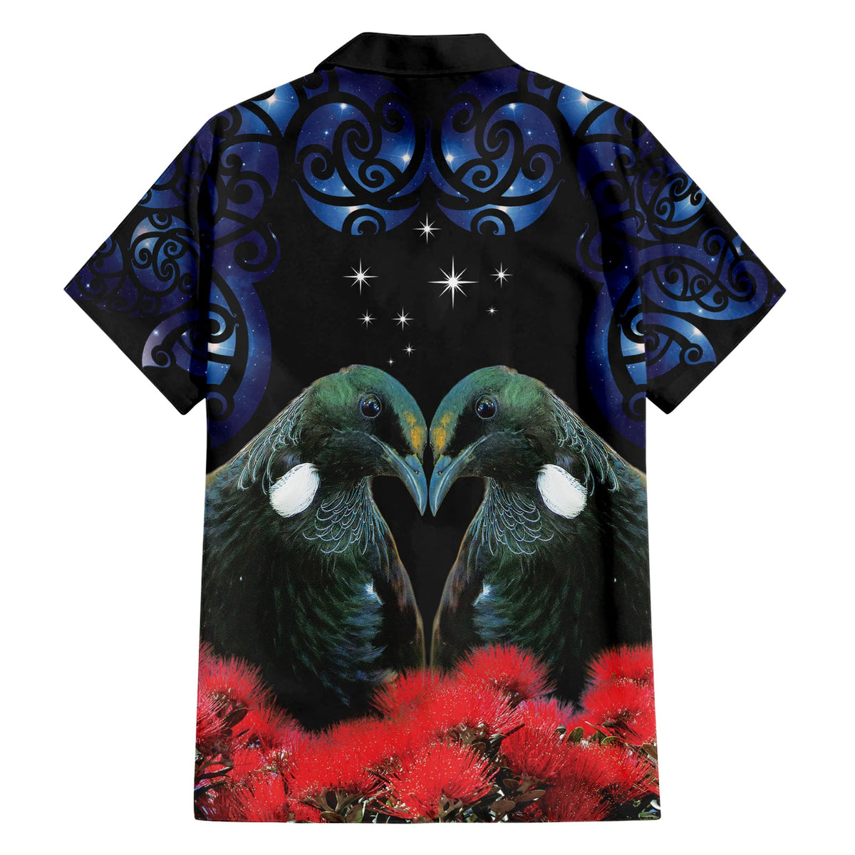 Neuseeland Maori Matariki Hawaiihemd Hongi Tui Vogel Pohutukawa und Polynesien Tribal LT03
