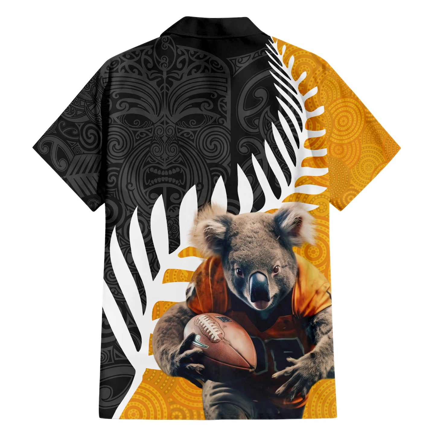 Neuseeland und Australien Rugby Hawaiihemd Koala und Maori Warrior Together LT03