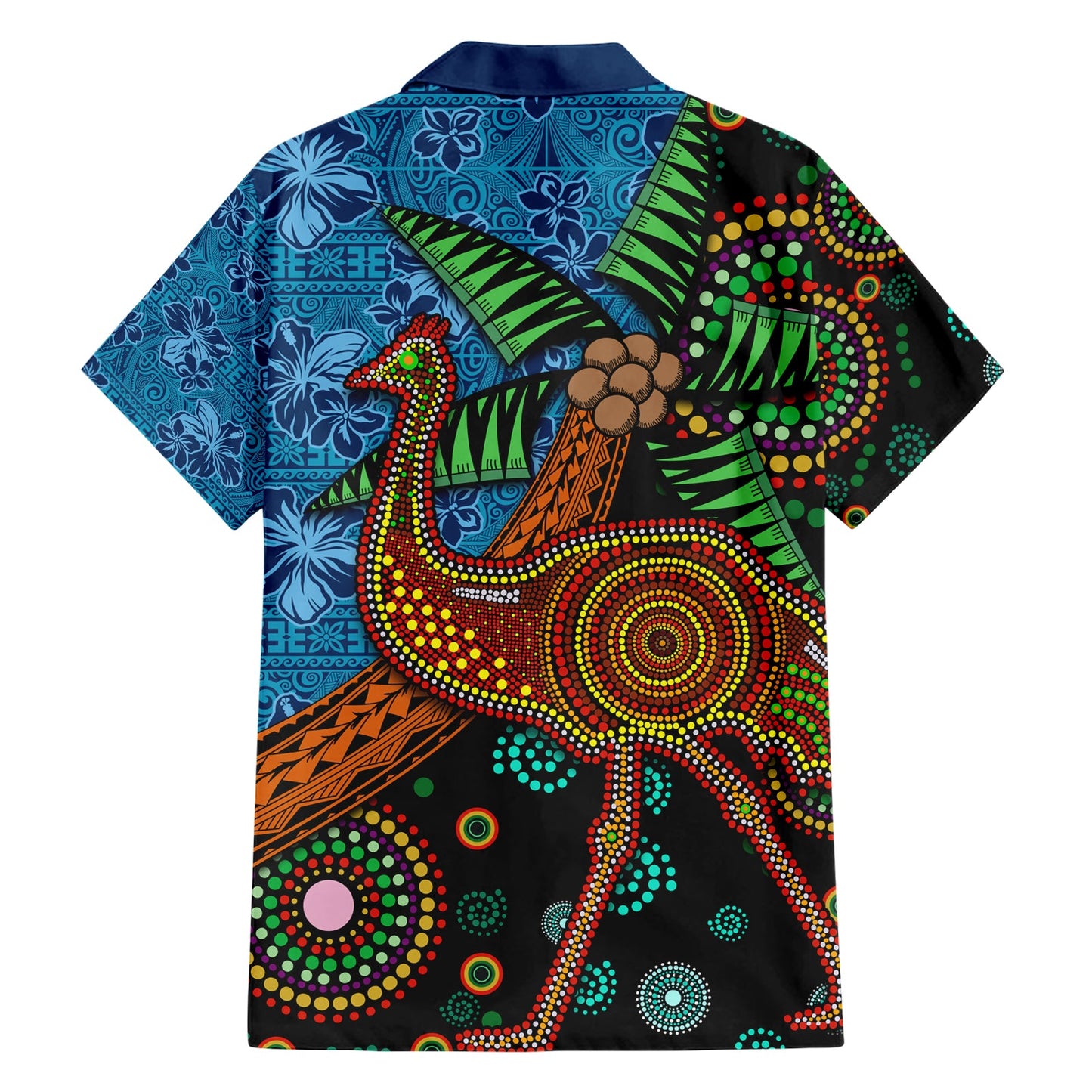 Fidschi und Australien Hawaiihemd Palme und Abogirinal Emu LT03