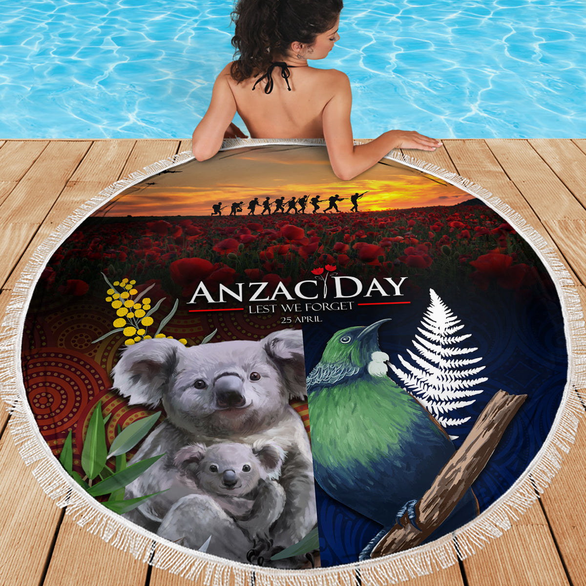 Neuseeland und Australien ANZAC Day Stranddecke Gallipoli Lest We Forget LT03