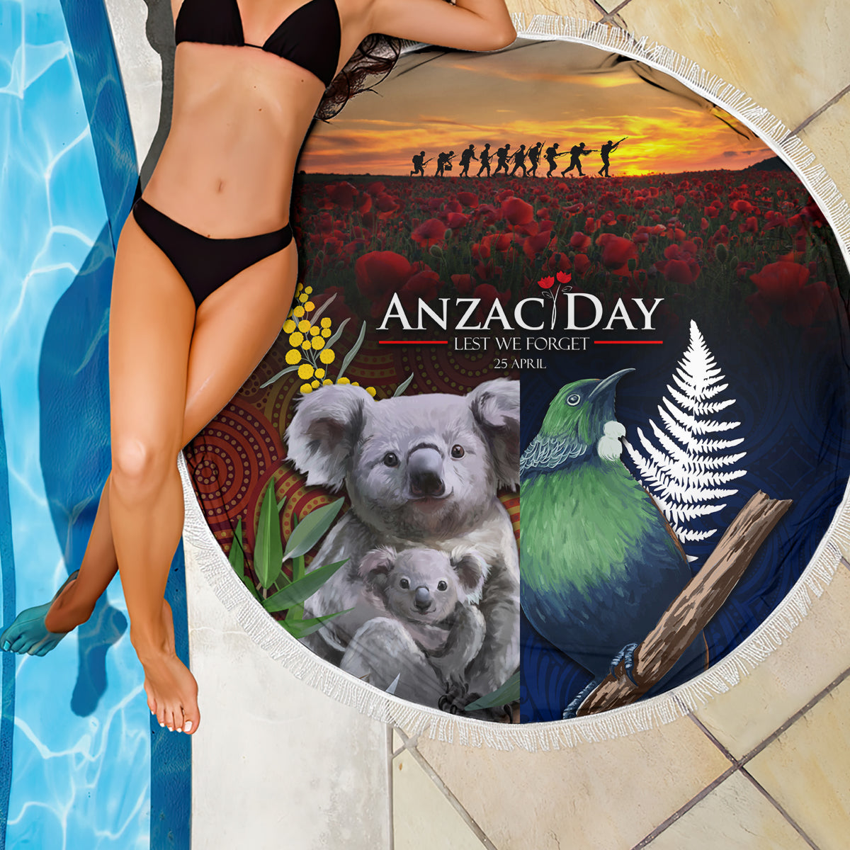 Neuseeland und Australien ANZAC Day Stranddecke Gallipoli Lest We Forget LT03